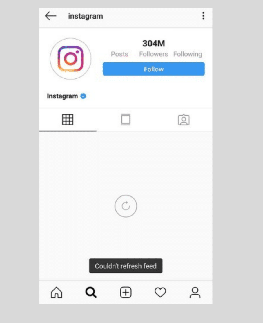 how to fix Instagram couldn't refresh feed 